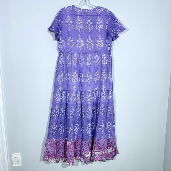 NWT Clara The Label Boho Maxi Dress S Blue Purple Cottagecore Coastal Bohemian - Picture 5 of 16